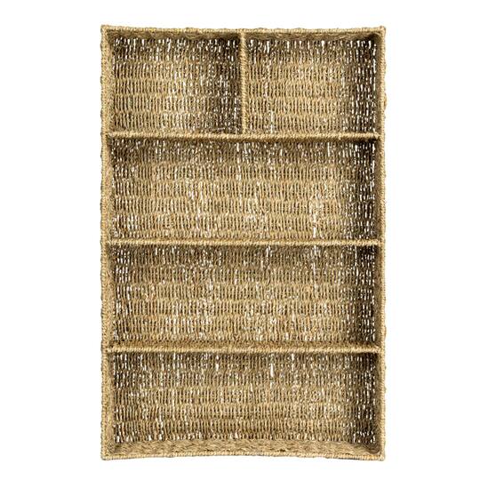Hello Honey® 32" x 21" Natural 5-Section Handwoven Seagrass Tray